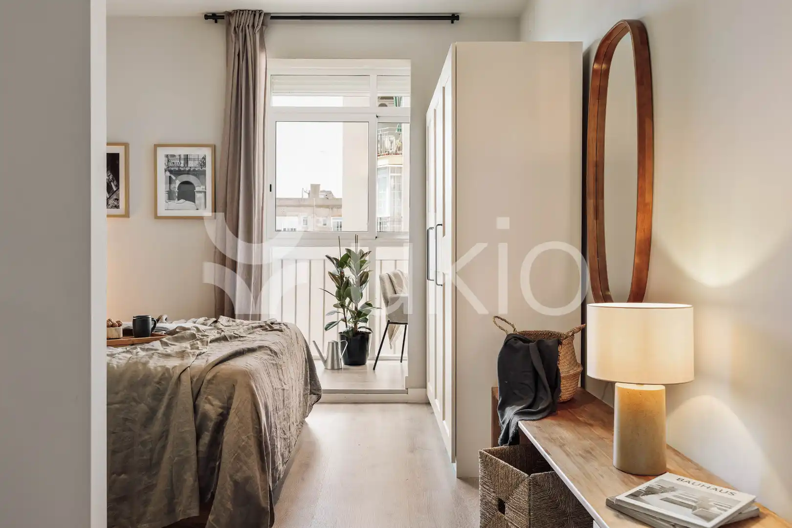 Schlafzimmer von Wohnung zur Miete in Barcelona mit Klimaanlage, Heizung und Möbliert