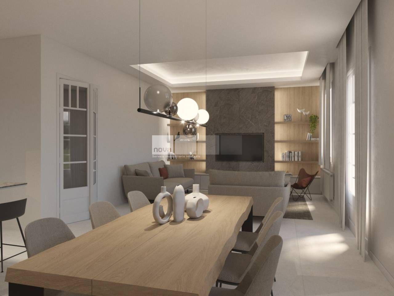 Wohnzimmer von Wohnung zum Verkauf in Tona mit Heizung und Terrasse