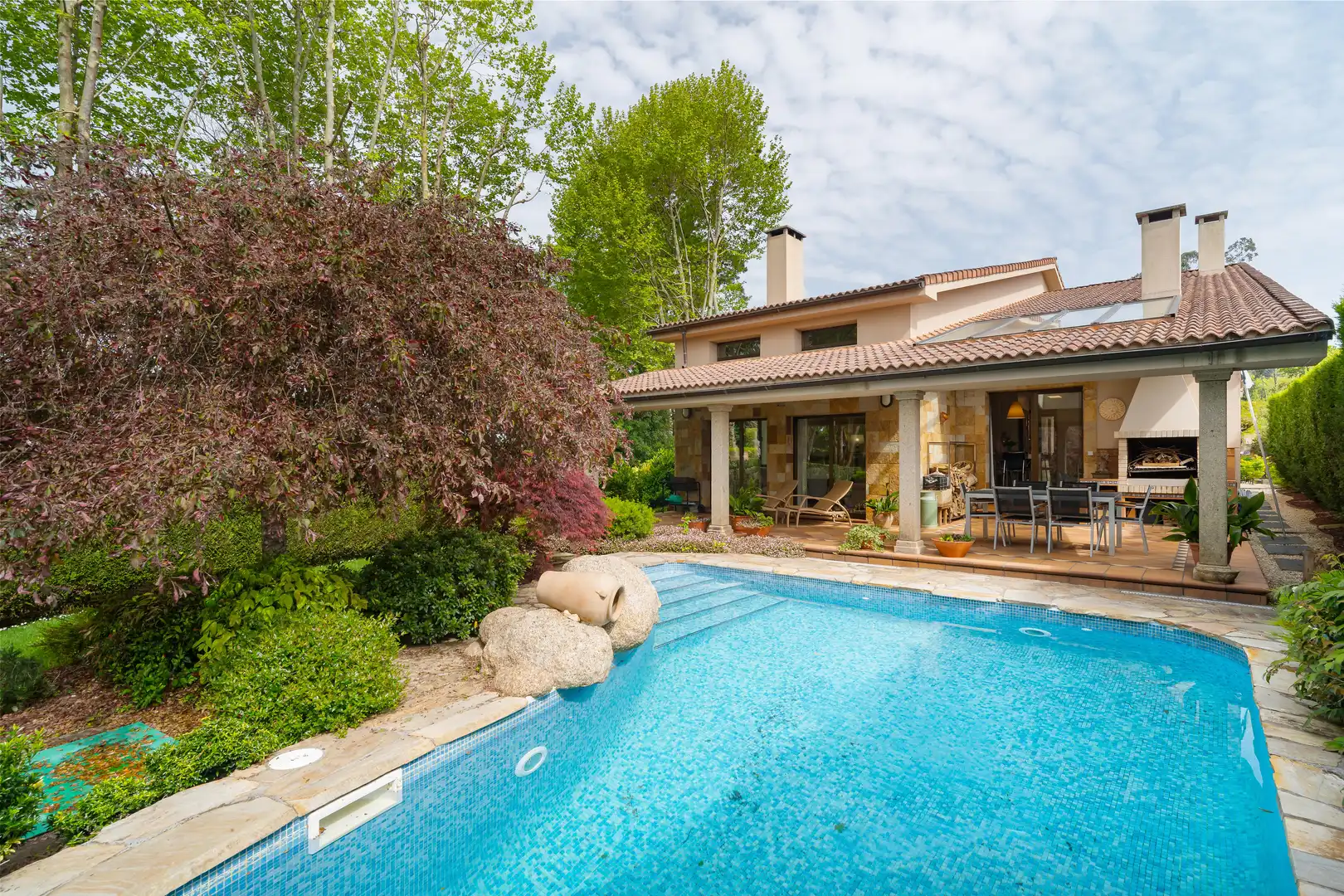 Swimming pool of Houses for sale in Oleiros  with Heating, Private garden and Terrace