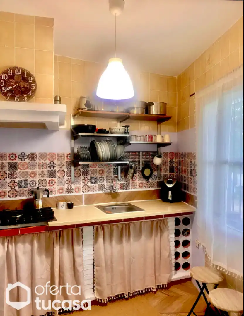 Küche von Einfamilien-Reihenhaus zum Verkauf in Linares de la Sierra mit Terrasse, Schwimmbad und Möbliert