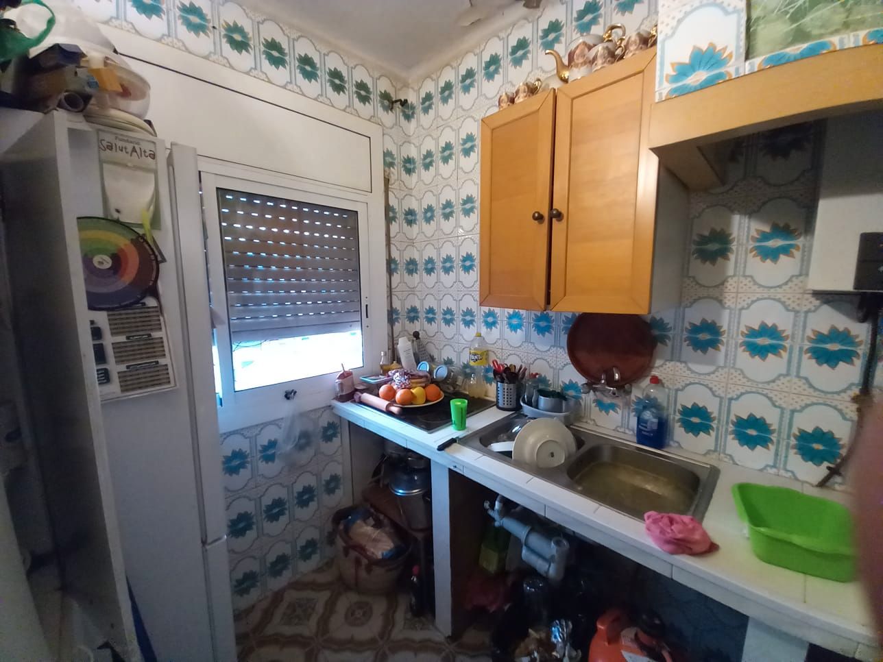 Cuina de Pis en venda en Badalona amb Terrassa, Moblat i Balcó