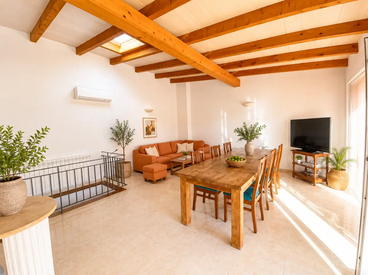 Wohnzimmer von Haus oder Chalet zur Miete in Porreres mit Klimaanlage, Heizung und Terrasse