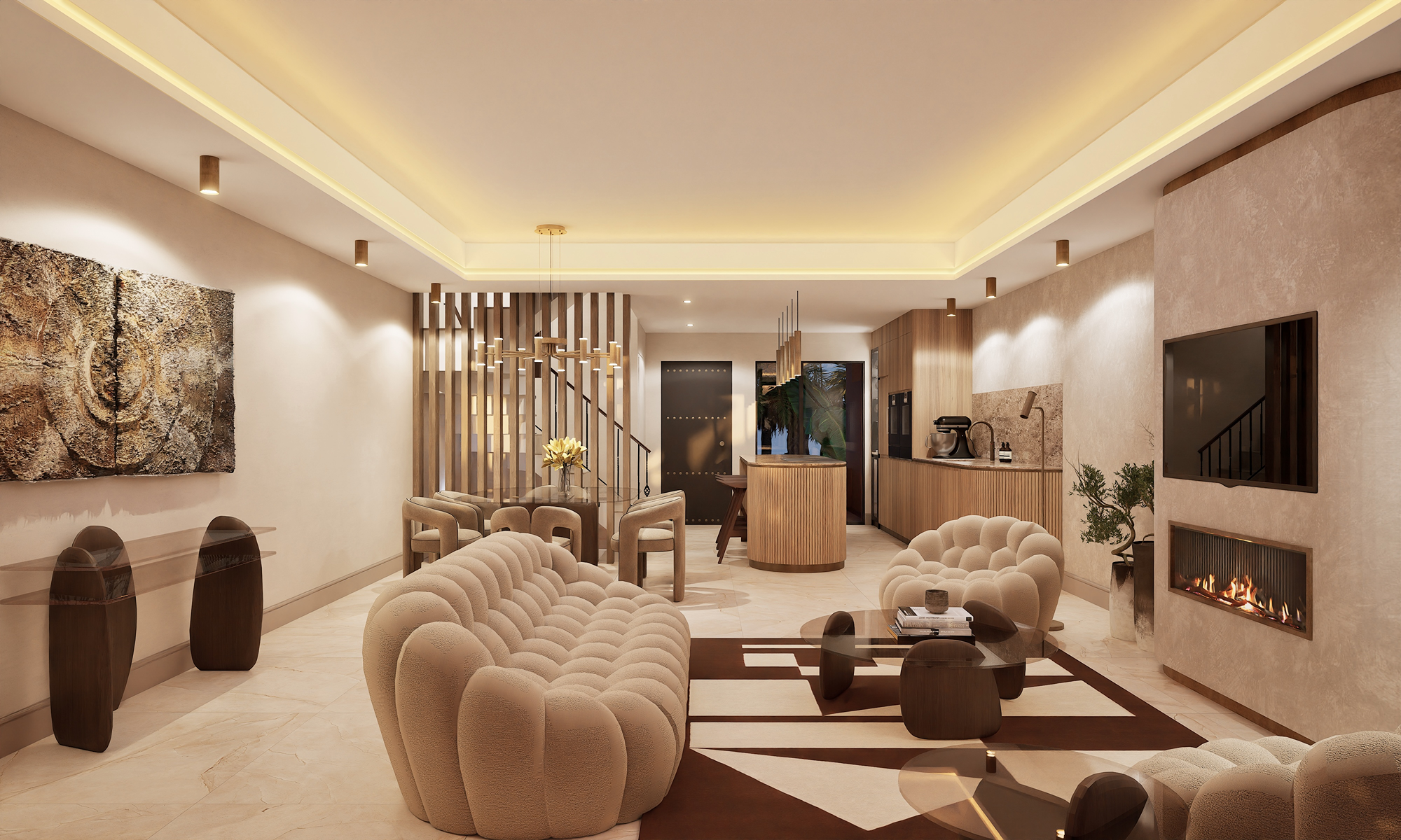 Sala de estar de Casa adosada en venta en Marbella con Aire acondicionado, Jardín privado y Terraza
