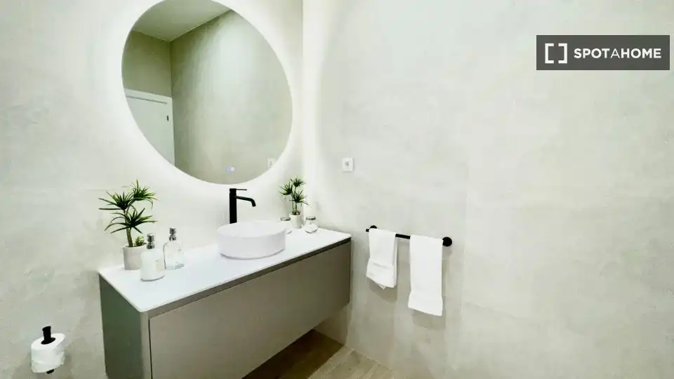 Bathroom of Study for share in Madrid  with Air Conditioner, Terrace and Furnished