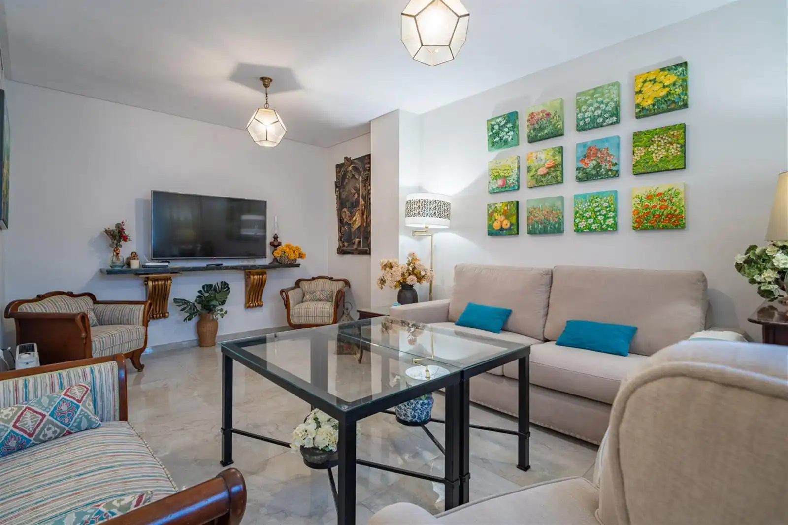 Sala de estar de Piso en venta en Málaga con Aire acondicionado, Amueblado y Horno