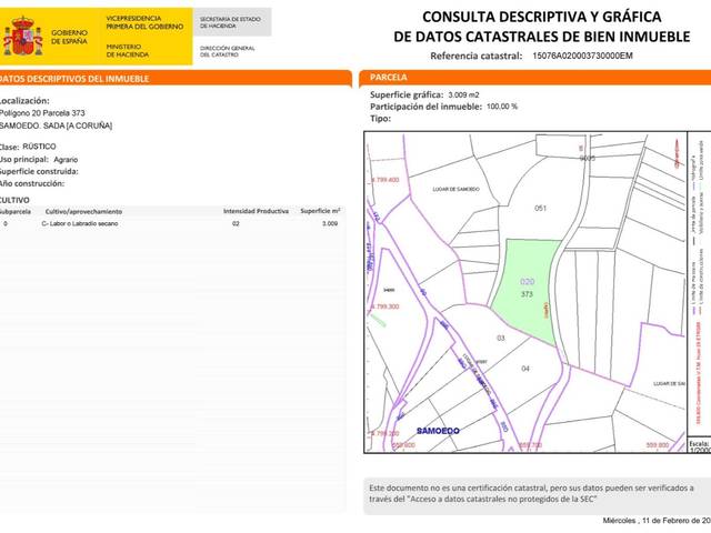 Terreno en Venta en Lugar Samoedo, 137 en Sada (A Coruña)