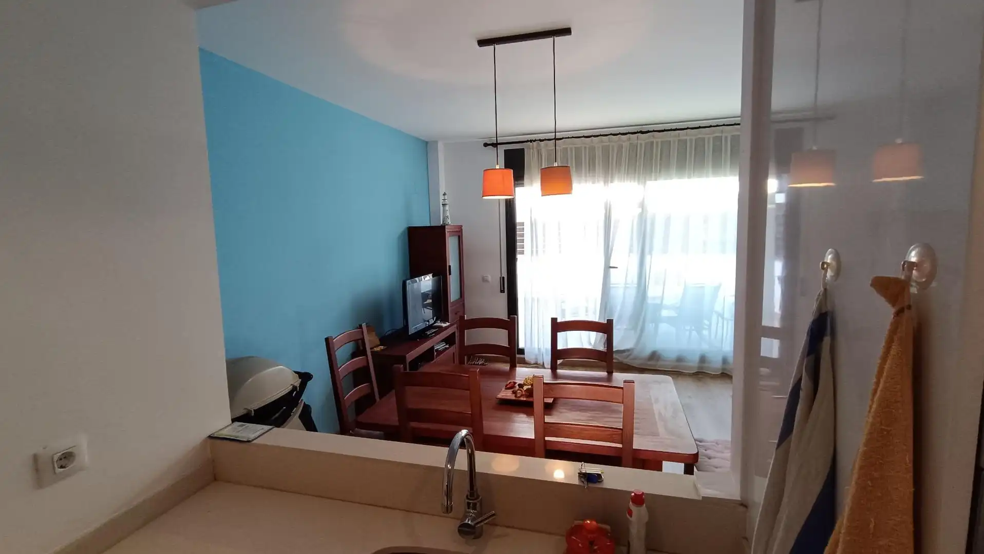 Esszimmer von Erdgeschoss zur Miete in Palamós mit Heizung, Terrasse und Balkon