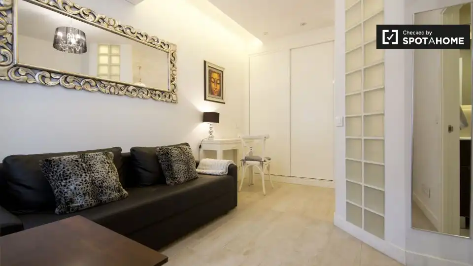Living room of Study for share in Madrid  with Air Conditioner, Heating and Terrace