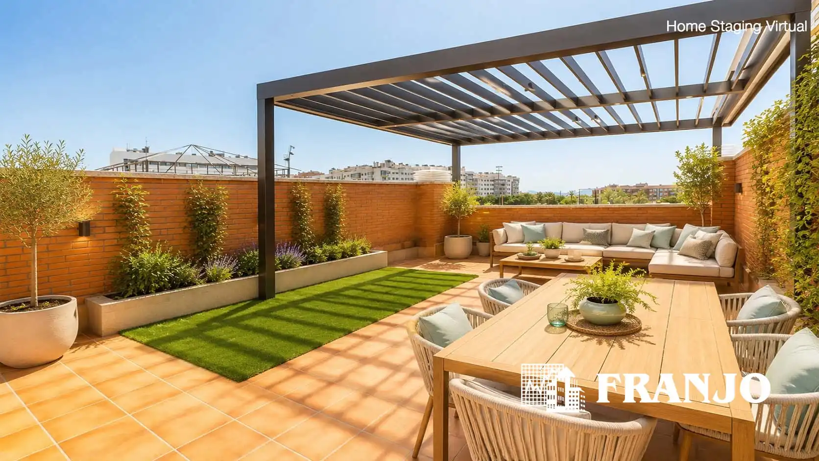 Terrasse von Einfamilien-Reihenhaus zum Verkauf in Barberà del Vallès mit Klimaanlage, Heizung und Terrasse