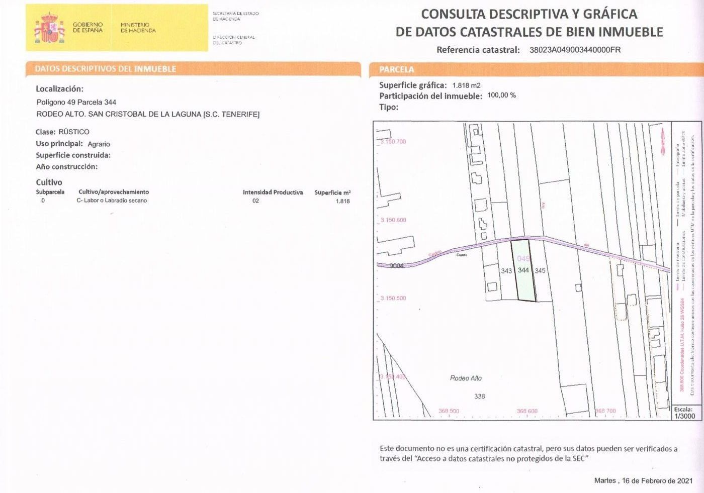Terreny en venda a Camino RODEO ALTO, Guamasa - El Ortigal - Los Rodeos