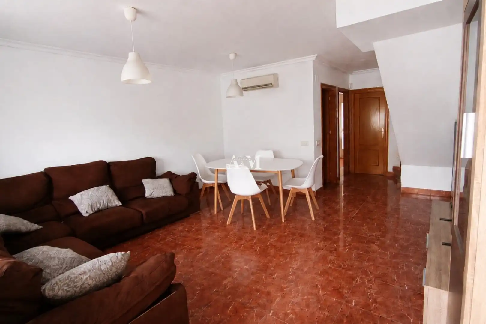 Sala d'estar de Dúplex de lloguer en San Javier amb Aire condicionat, Calefacció i Piscina