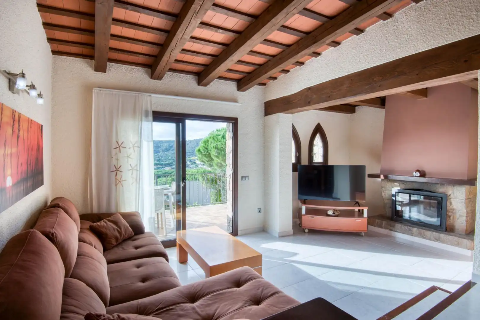 Sala d'estar de Casa o xalet en venda en Calonge i Sant Antoni amb Calefacció, Terrassa i Piscina