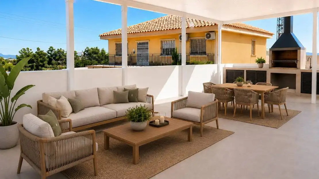 Terrassa de Finca rústica en venda en Orihuela amb Aire condicionat, Jardí privat i Terrassa