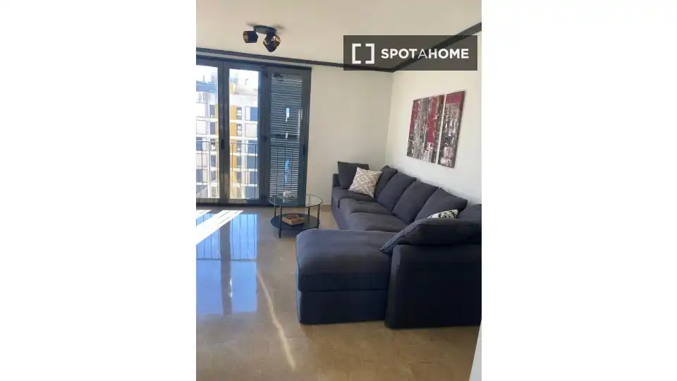 Living room of Flat for rent in Valencia  with Air Conditioner, Heating and Furnished
