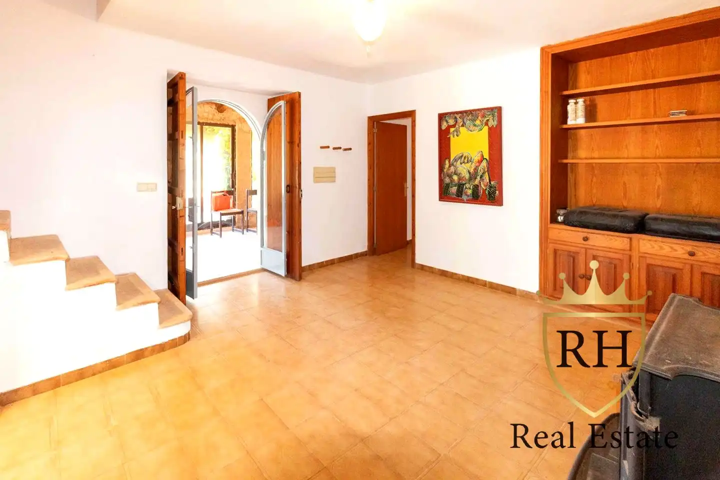 Wohnzimmer von Country house zum Verkauf in Santanyí mit Heizung, Privatgarten und Terrasse
