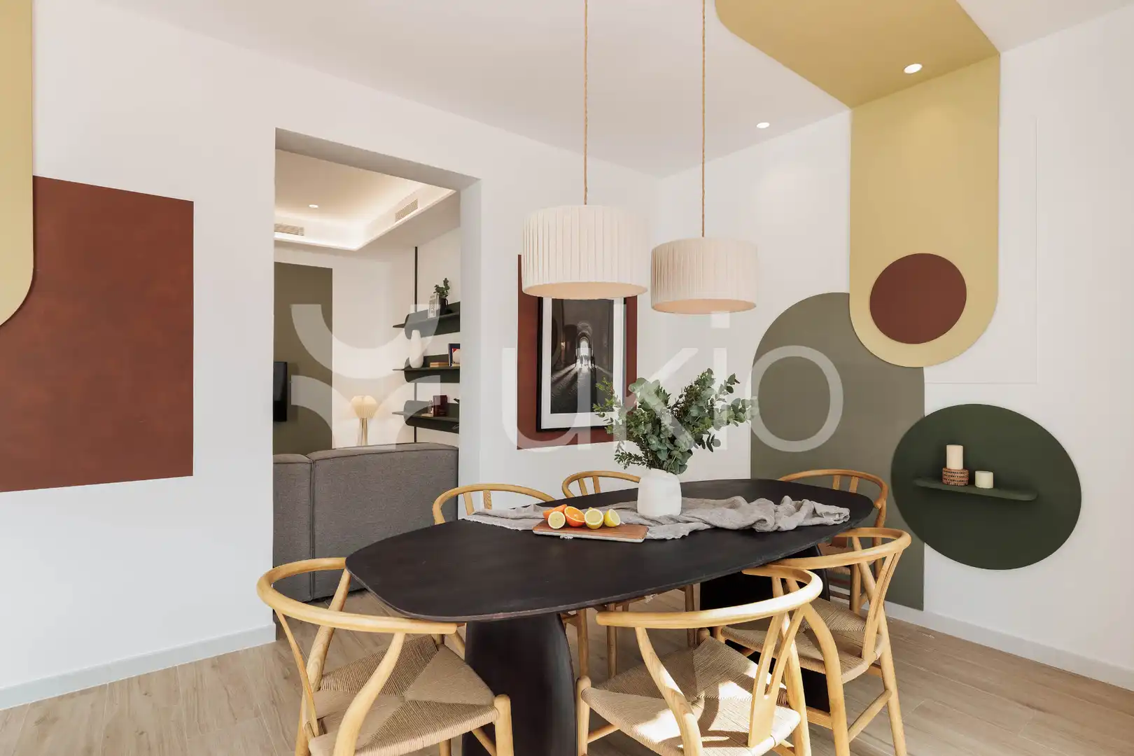 Menjador de Apartament de lloguer en  Barcelona Capital amb Aire condicionat, Calefacció i Terrassa