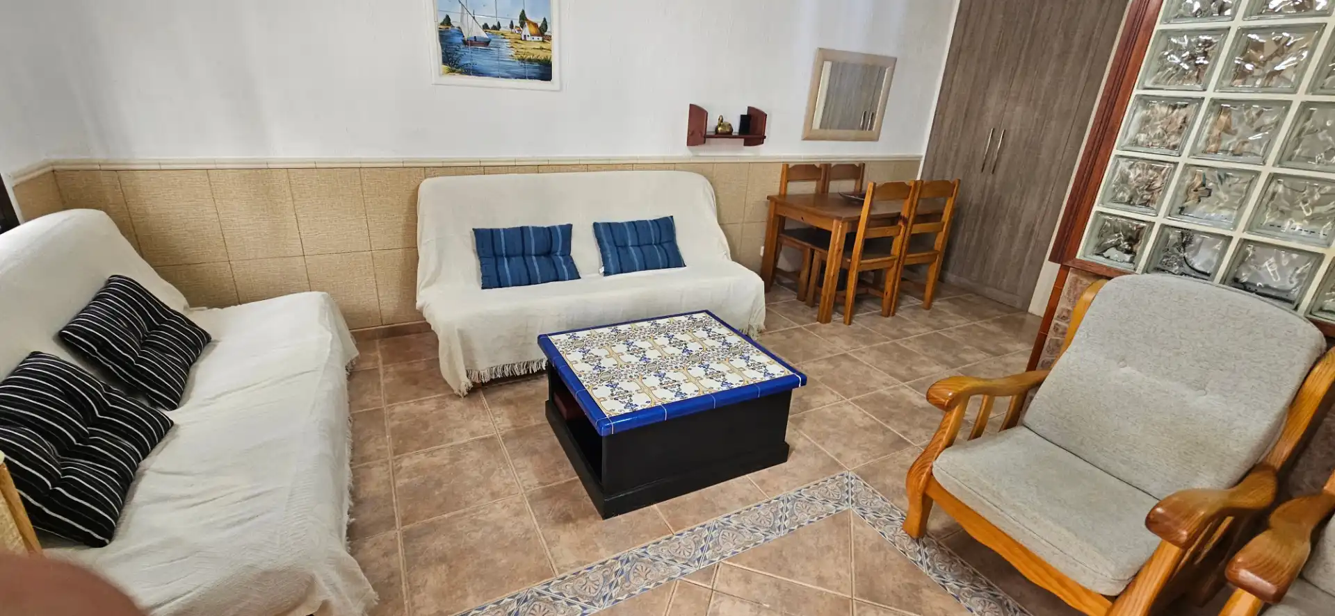 Living room of Flat for rent in El Campello  with Air Conditioner, Heating and Furnished