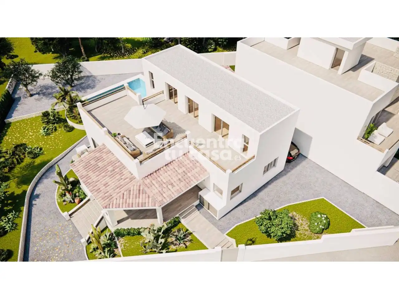 Vista exterior de Casa o xalet en venda en L'Alfàs del Pi amb Aire condicionat, Calefacció i Jardí privat