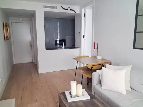 Sala d'estar de Apartament en venda en Madrid amb Aire condicionat, Calefacció i Moblat