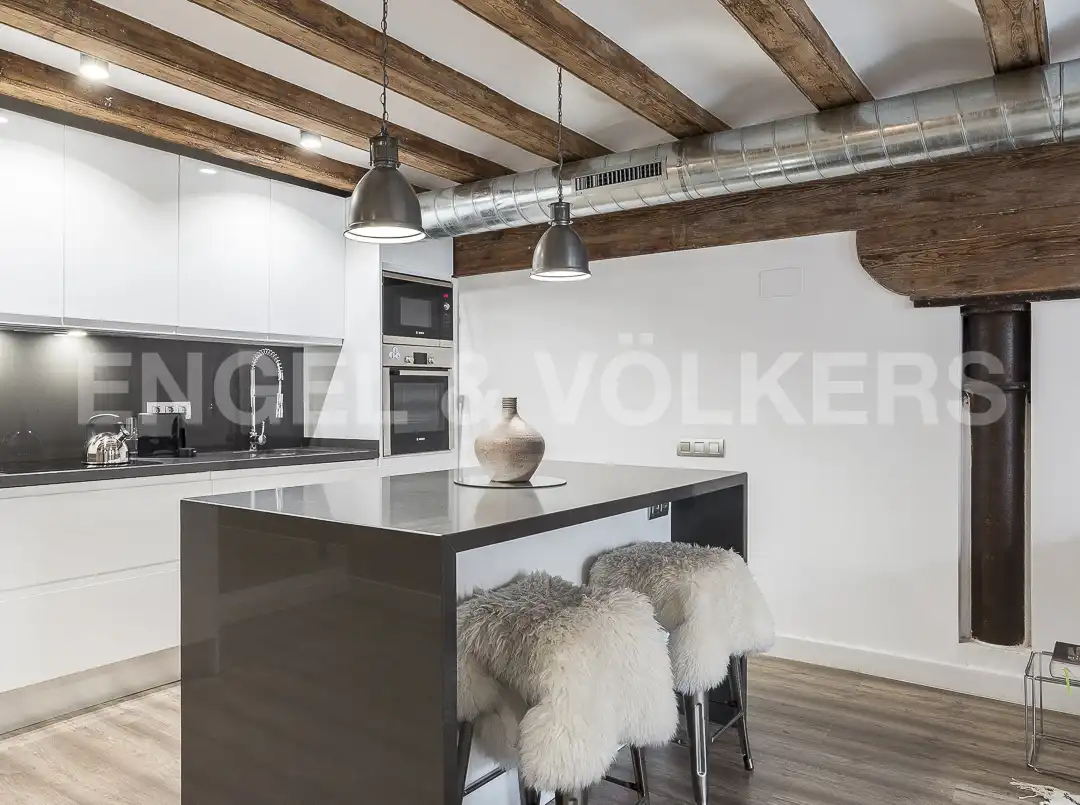 Küche von Wohnung zur Miete in Barcelona mit Klimaanlage, Heizung und Möbliert