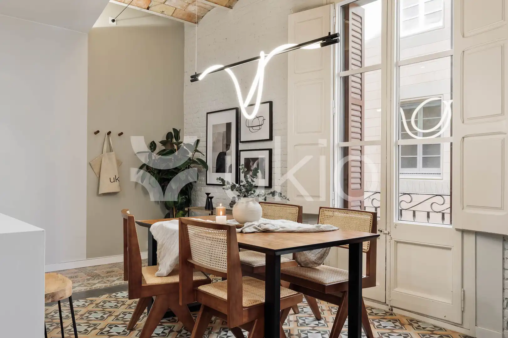 Dining room of Apartments for rent in Barcelona  with Air Conditioner, Heating and Furnished