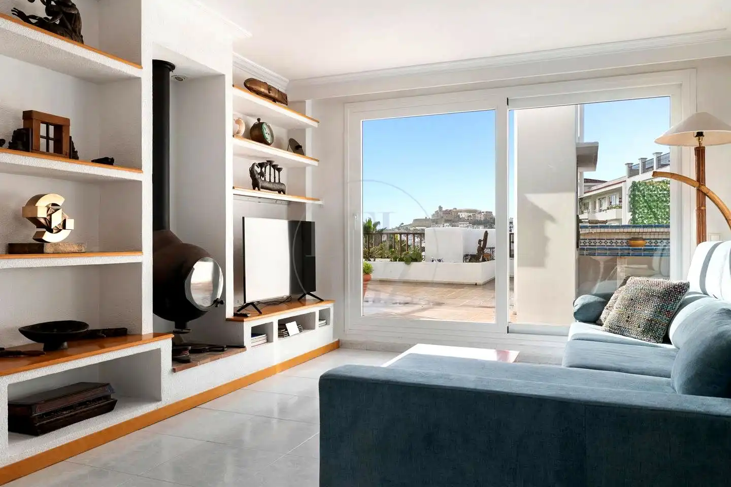 Wohnzimmer von Dachboden zur Miete in Eivissa mit Terrasse, Möbliert und Internet