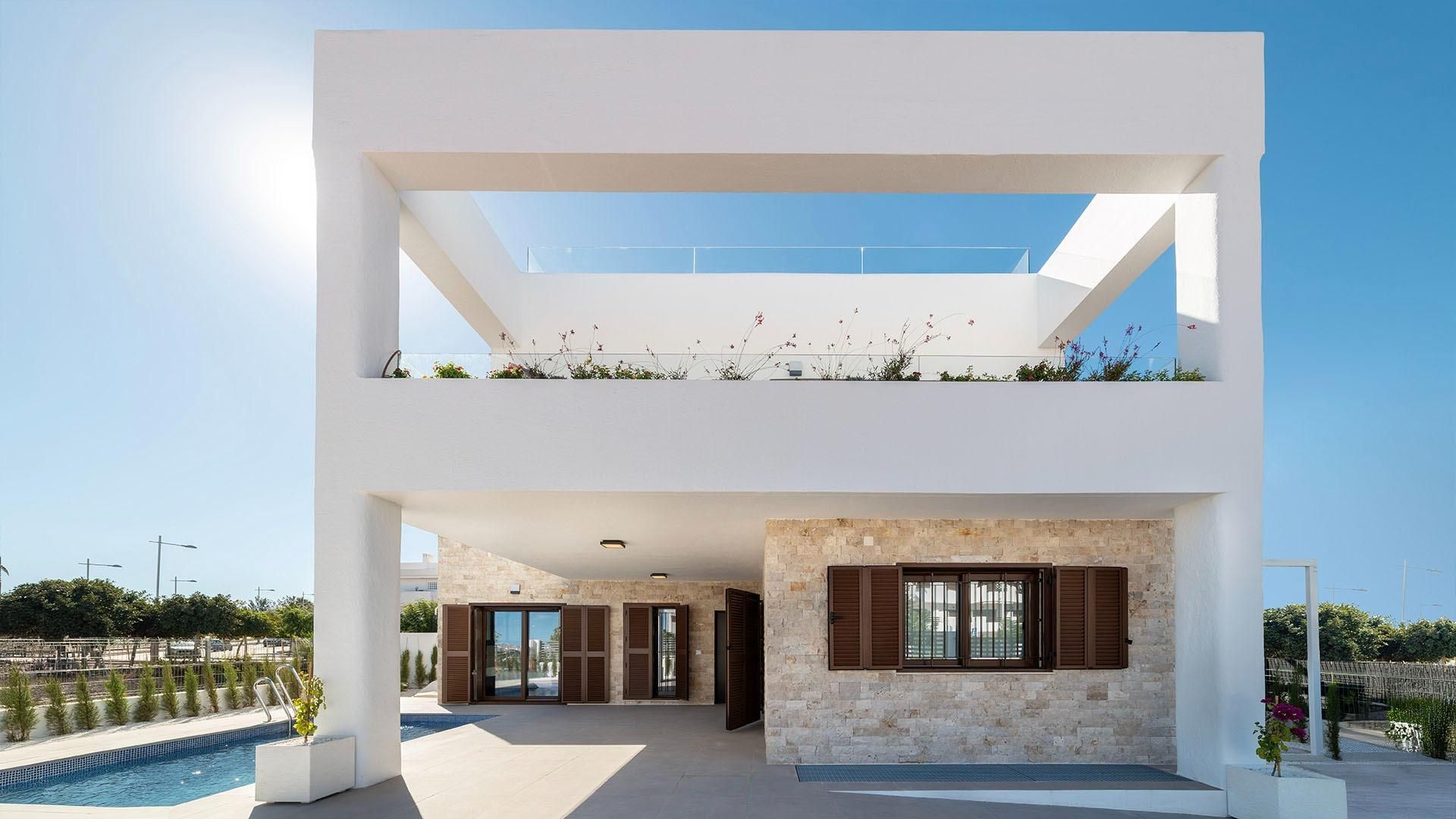 Exterior view of Single-family semi-detached for sale in Pulpí  with Air Conditioner, Private garden and Terrace