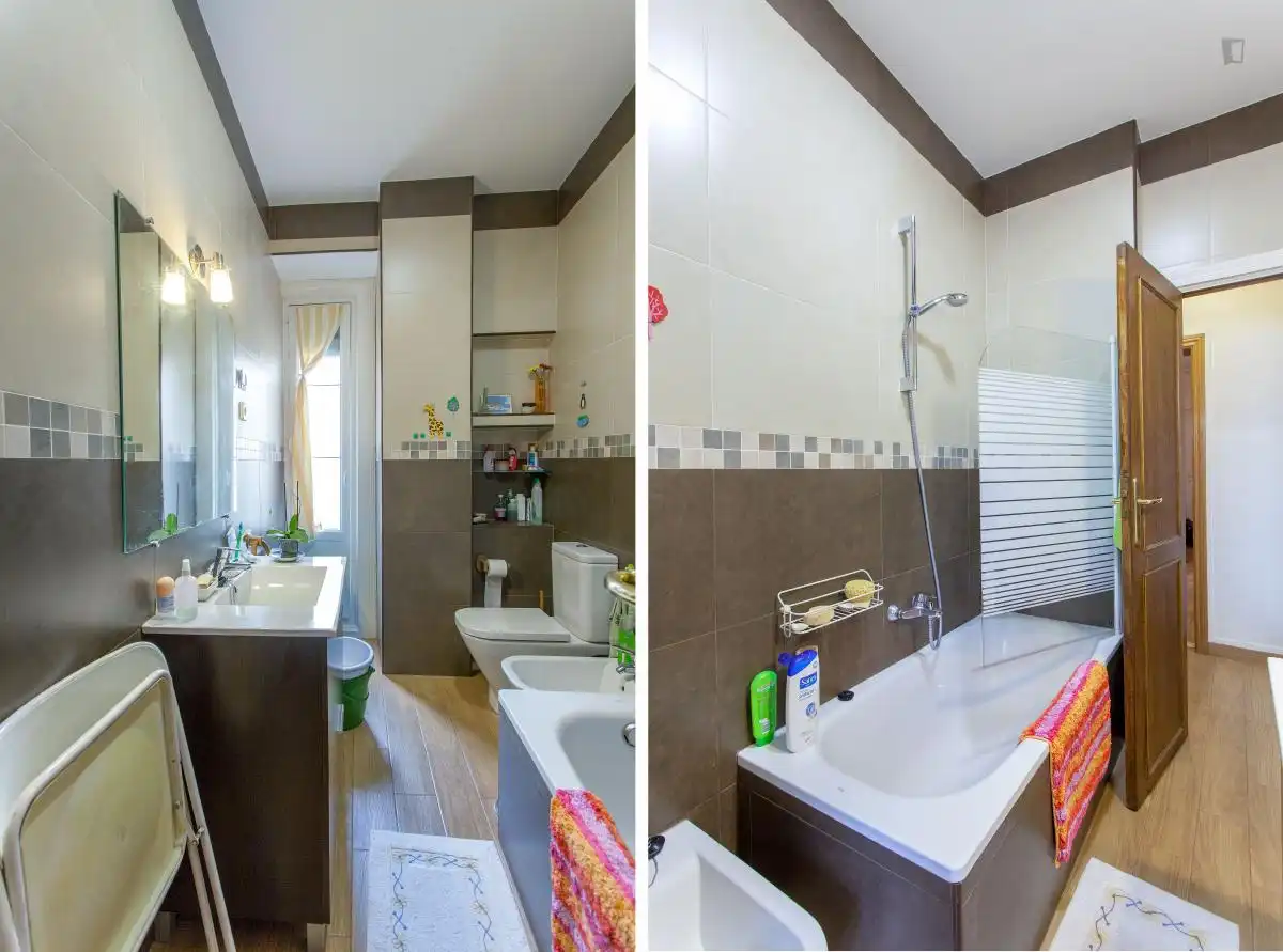Baño de Apartamento para compartir en Madrid con Calefacción, Amueblado y Internet