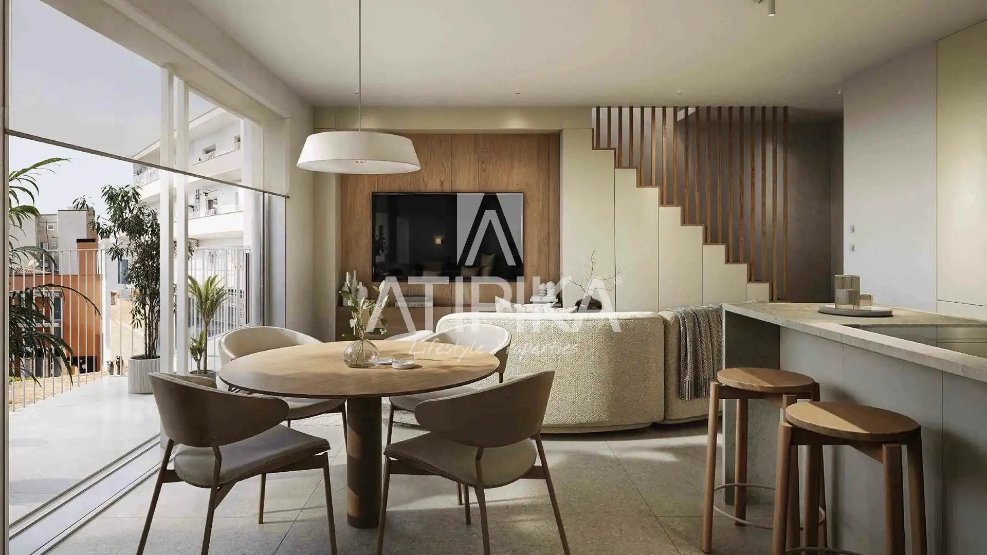 Sala d'estar de Àtic en venda en Sant Cugat del Vallès amb Aire condicionat, Calefacció i Parquet