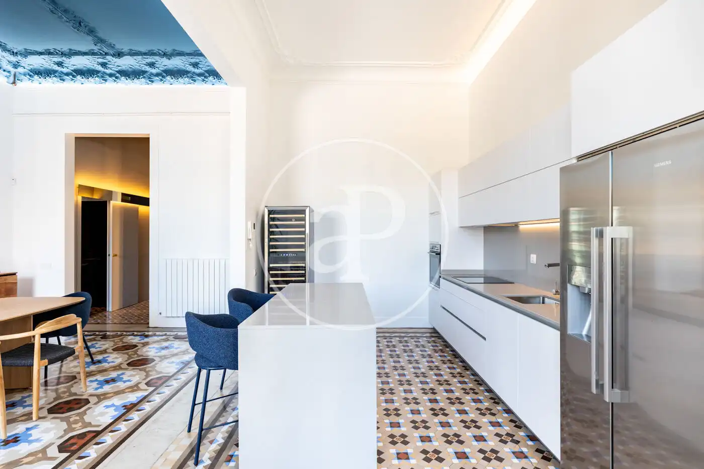 Küche von Wohnung zur Miete in Barcelona mit Klimaanlage, Heizung und Möbliert