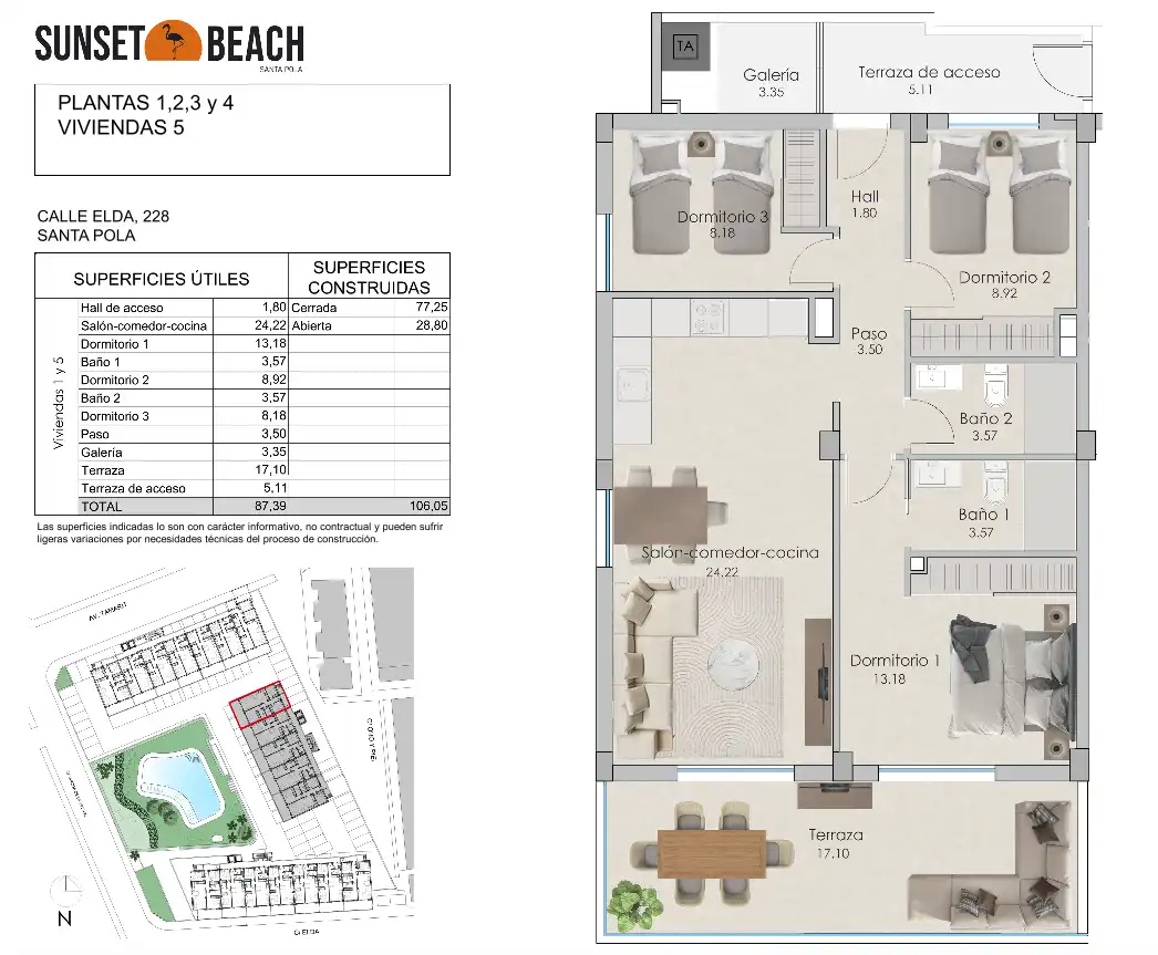Flat for sale in Santa Pola  with Air Conditioner, Terrace and Swimming Pool
