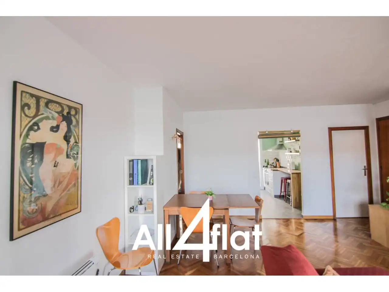 Esszimmer von Wohnung zur Miete in Barcelona mit Heizung, Parkett und Terrasse