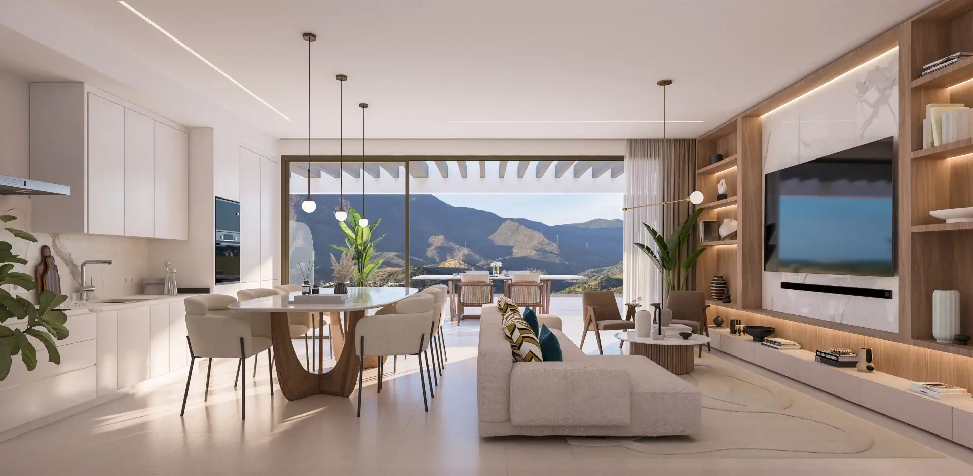 Sala de estar de Ático en venta en Estepona con Aire acondicionado, Terraza y Piscina