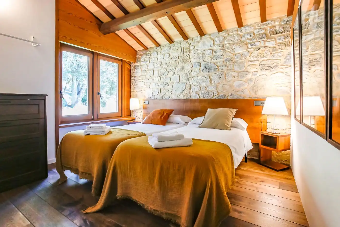 Bedroom of Country homes for sale in Montagut i Oix  with Private garden, Terrace and Swimming Pool