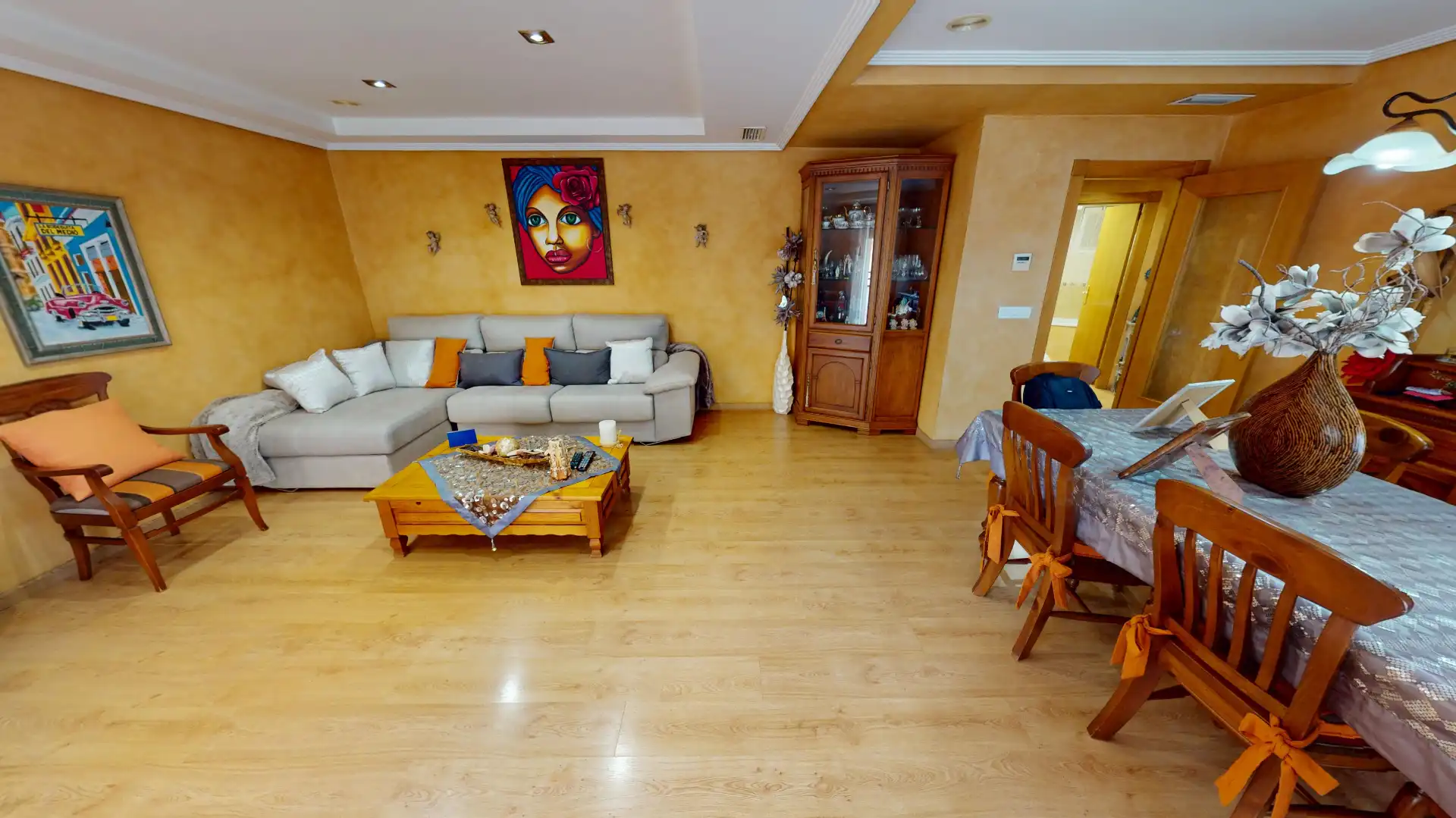 Living room of Flat for sale in Aspe  with Air Conditioner, Parquet flooring and Furnished