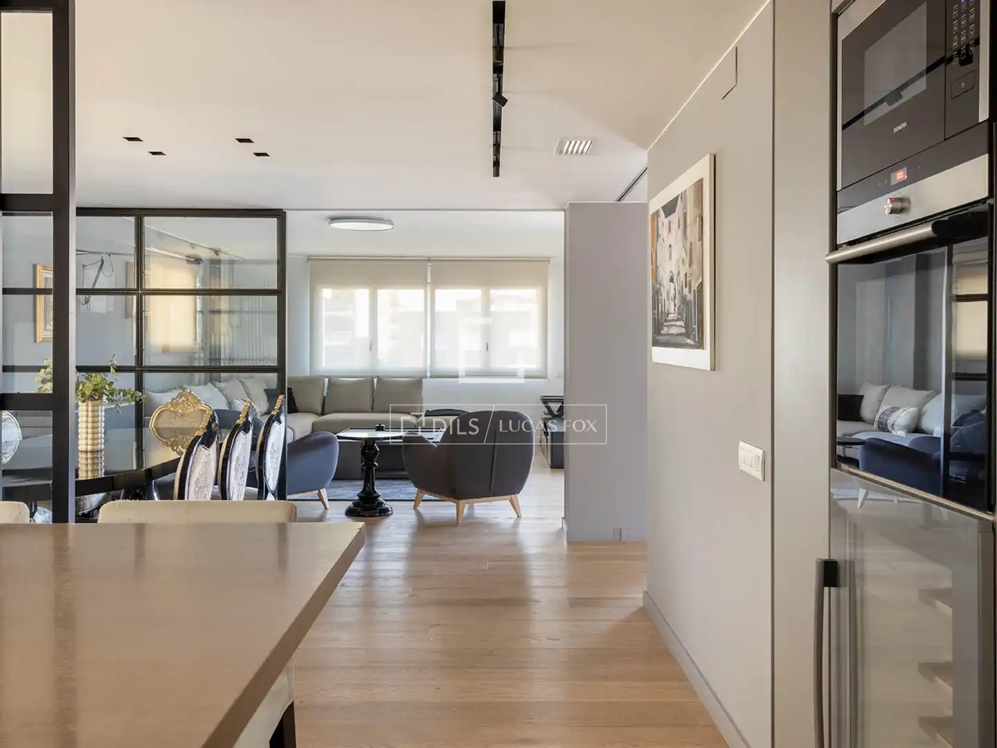 Wohnzimmer von Wohnung zum Verkauf in Barcelona mit Klimaanlage und Terrasse