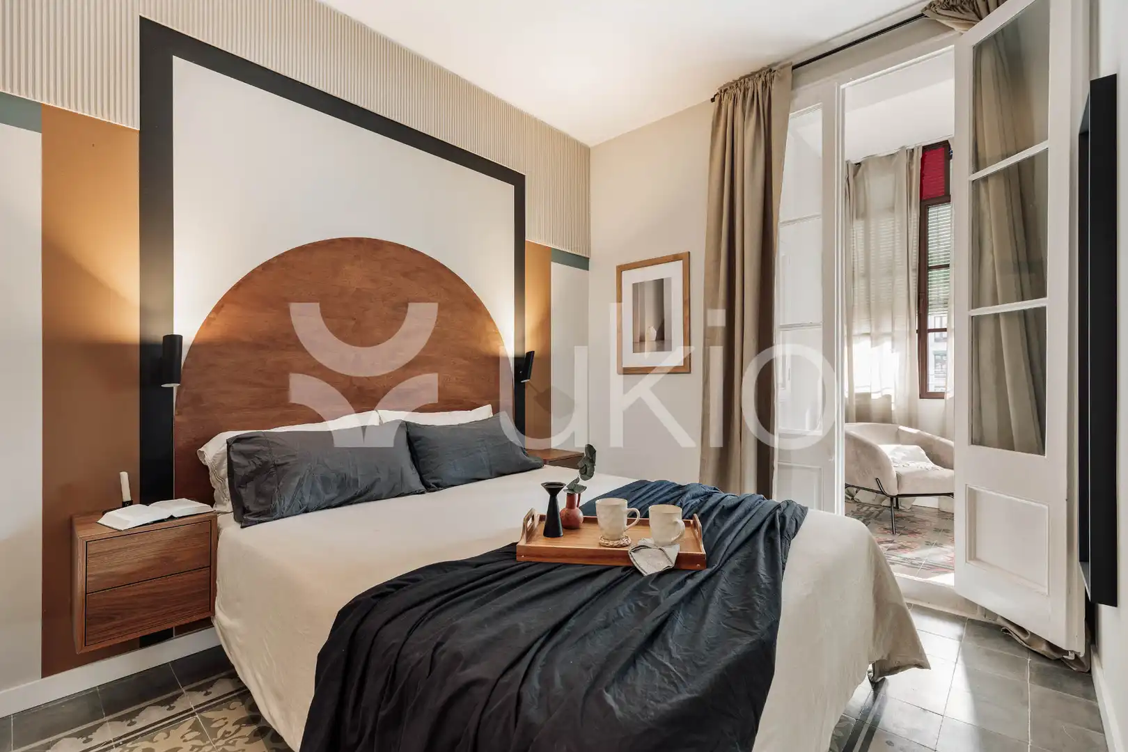 Schlafzimmer von Wohnungen zur Miete in Barcelona mit Klimaanlage, Heizung und Möbliert