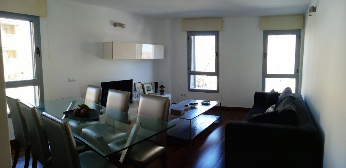 Living room of Flat to rent in  Palma de Mallorca  with Heating, Private garden and Parquet flooring