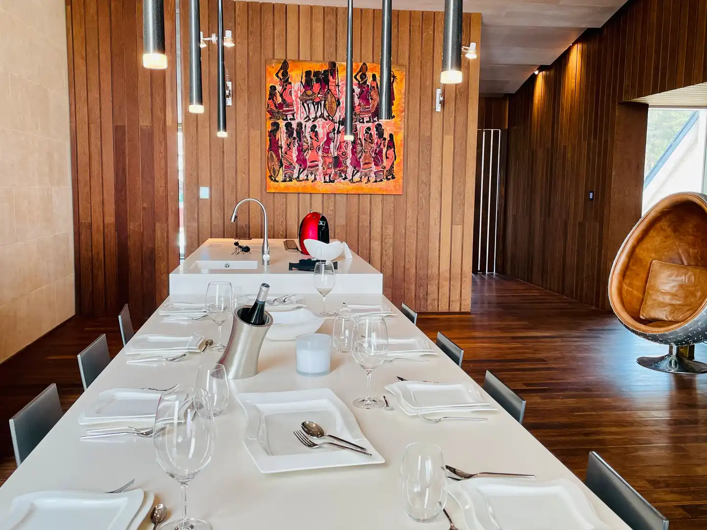 Dining room of Houses for rent in Vilaboa  with Private garden, Parquet flooring and Terrace