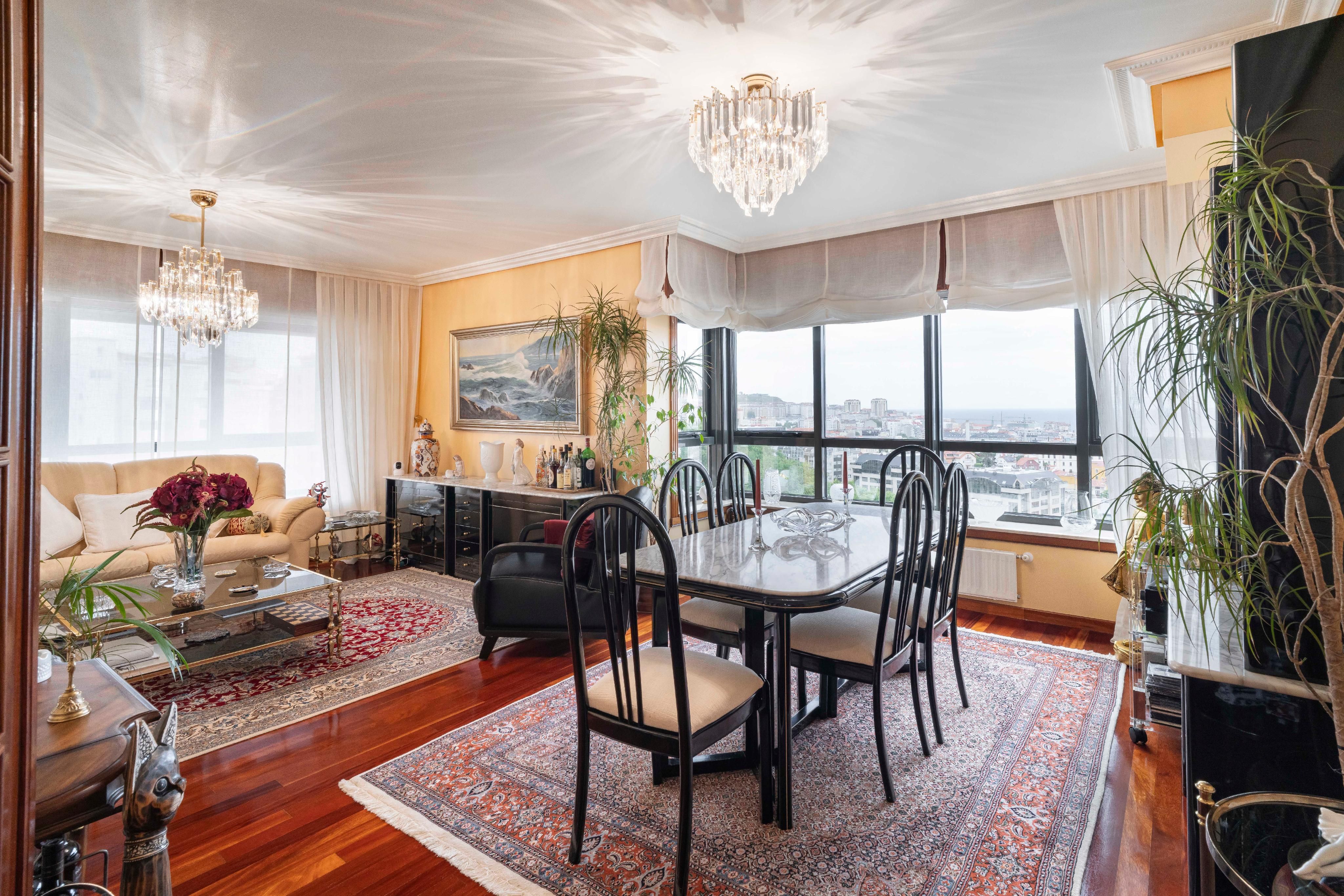 Dining room of Duplex for sale in A Coruña Capital   with Heating, Parquet flooring and Terrace