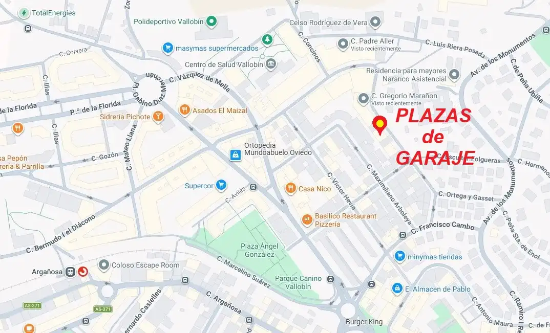 Parkplatz von Garage zum Verkauf in Oviedo 