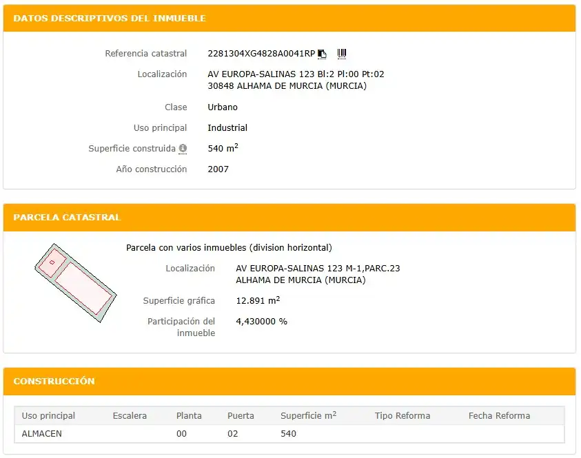 Aparcament de Oficina en venda en Murcia