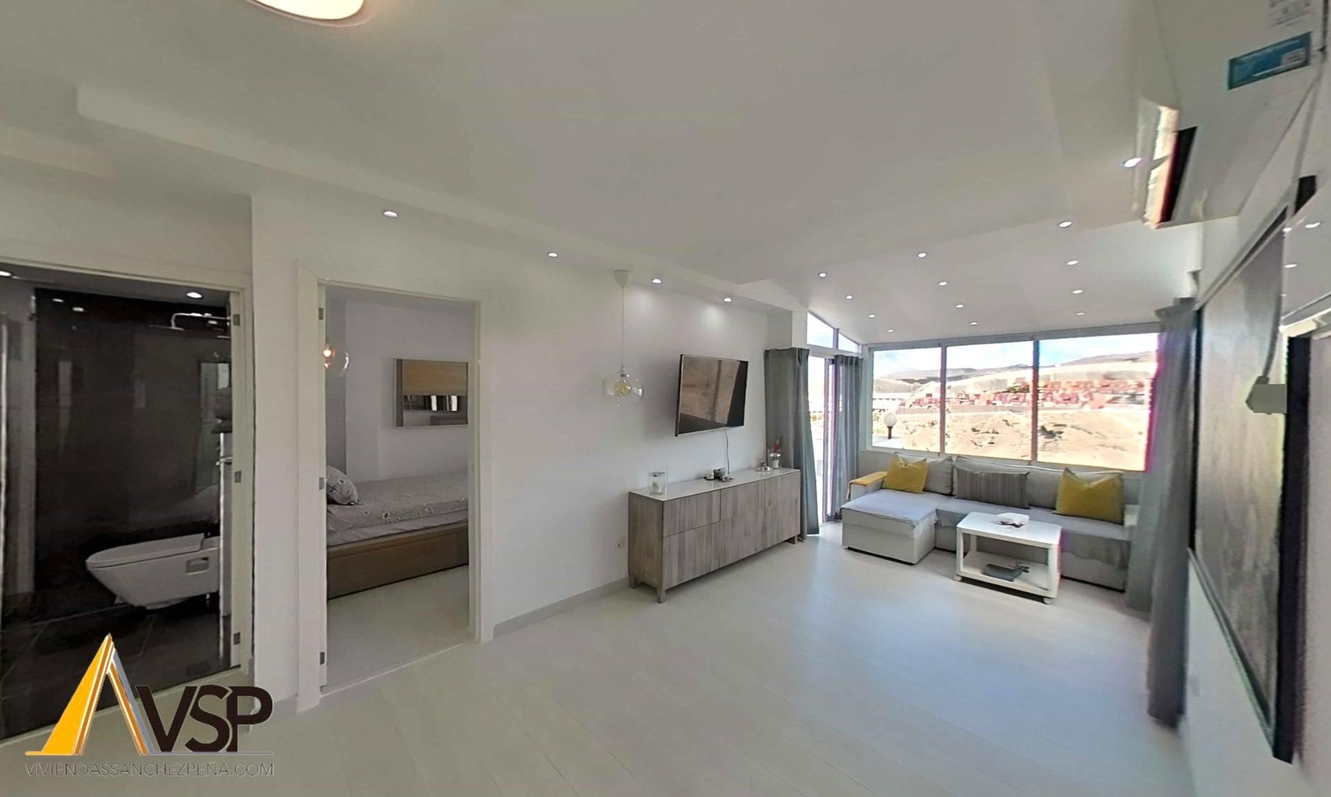 Wohnzimmer von Wohnungen zum Verkauf in Mogán mit Klimaanlage, Terrasse und Möbliert