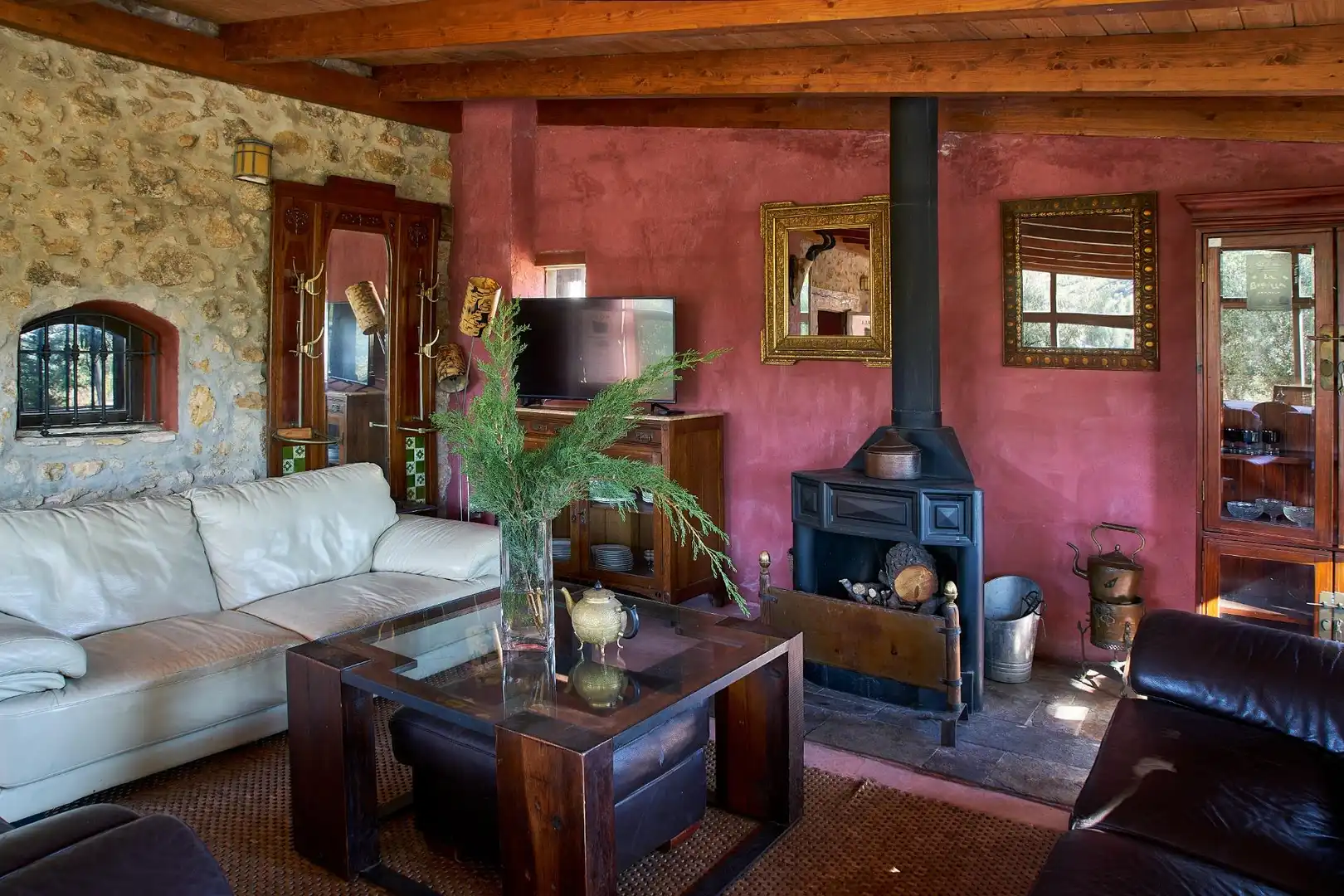 Sala de estar de Finca rústica en venta en Enguera con Calefacción, Jardín privado y Terraza