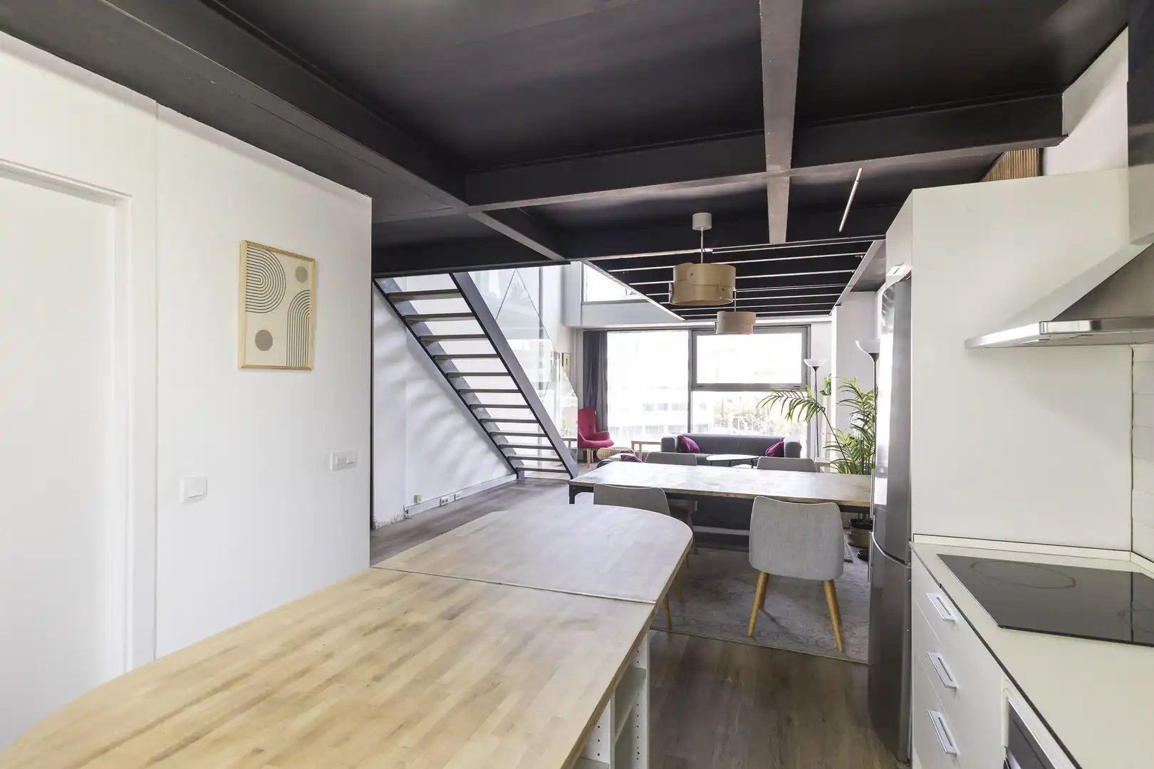 Sala d'estar de Àtic de lloguer en Alcobendas amb Aire condicionat, Calefacció i Terrassa
