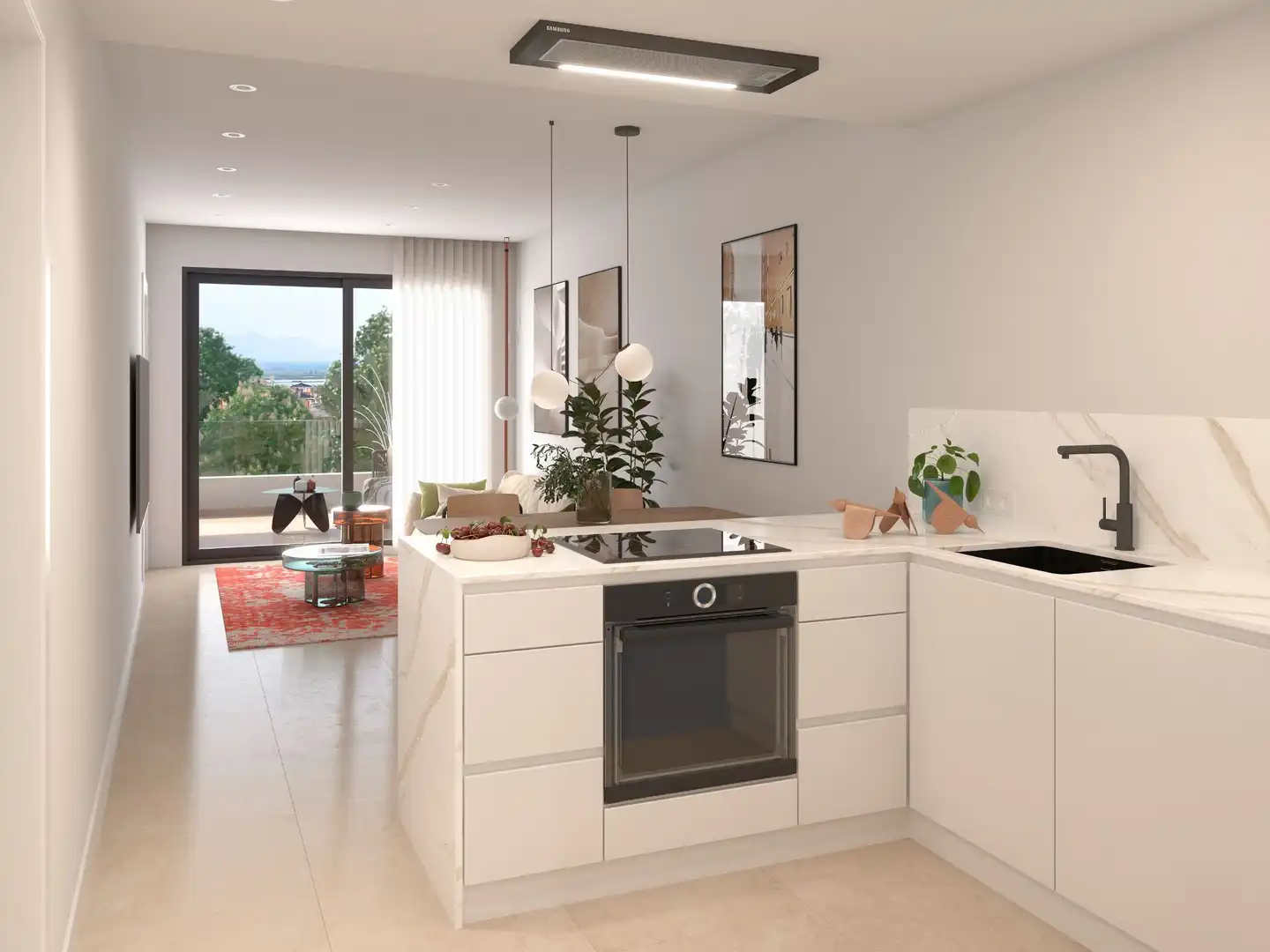 Cuina de Apartament en venda en Elche / Elx amb Aire condicionat, Terrassa i Moblat