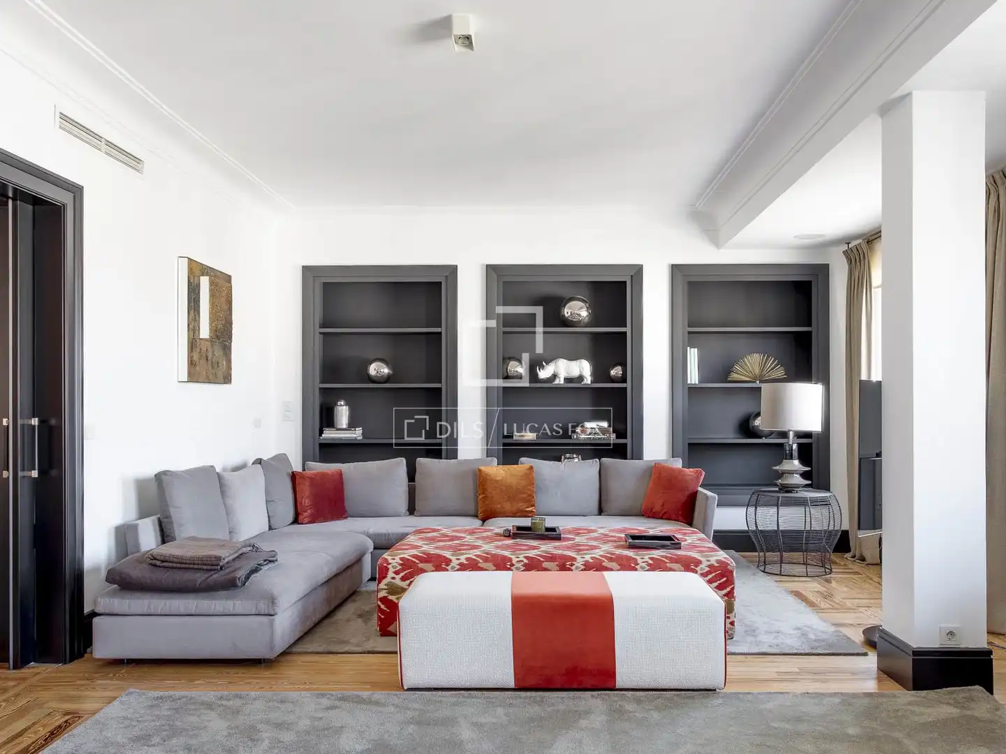 Wohnzimmer von Wohnung zur Miete in Madrid mit Klimaanlage, Heizung und Parkett