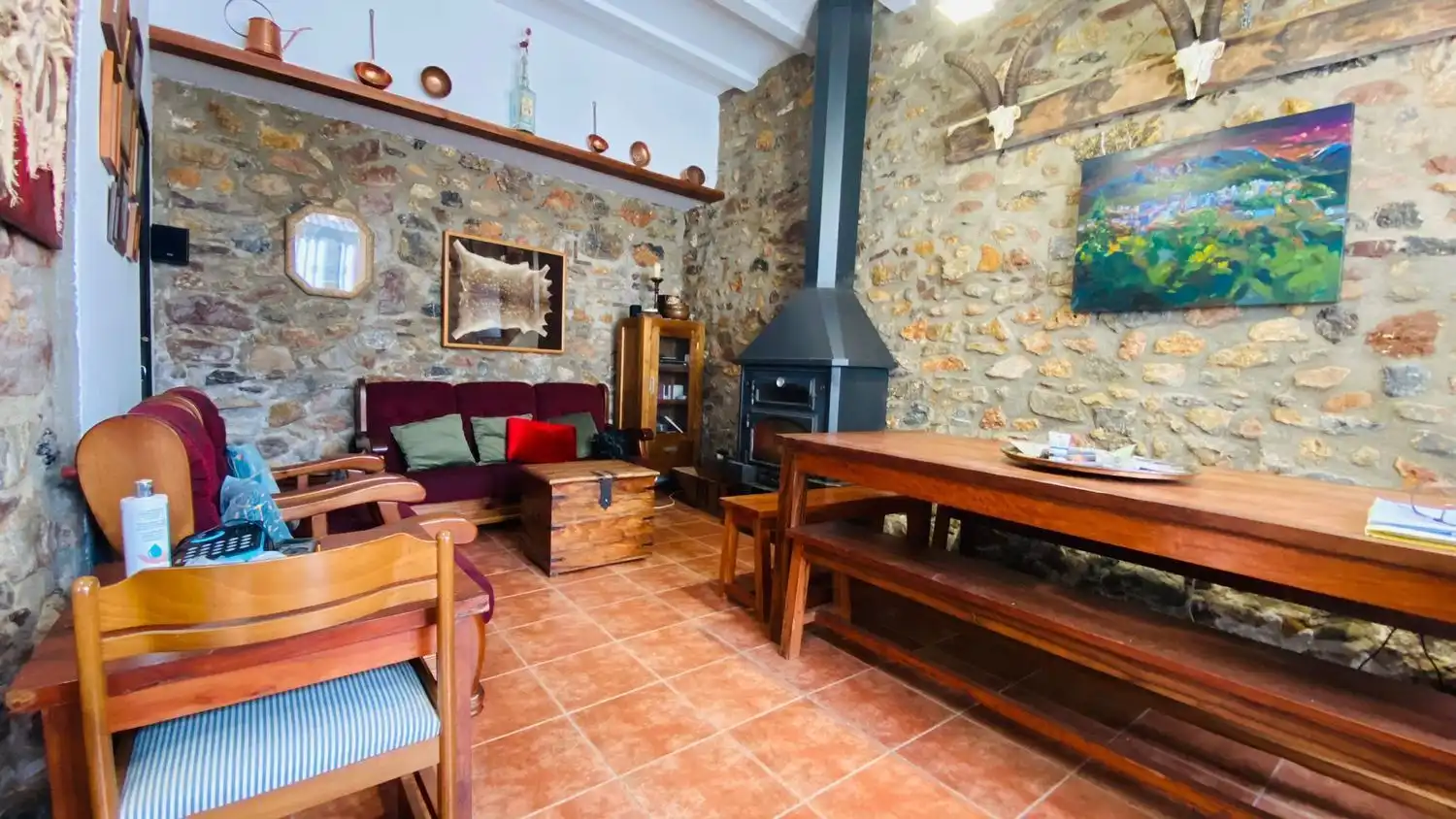 Wohnzimmer von Country house zum Verkauf in Alcudia de Veo mit Klimaanlage und Abstellraum
