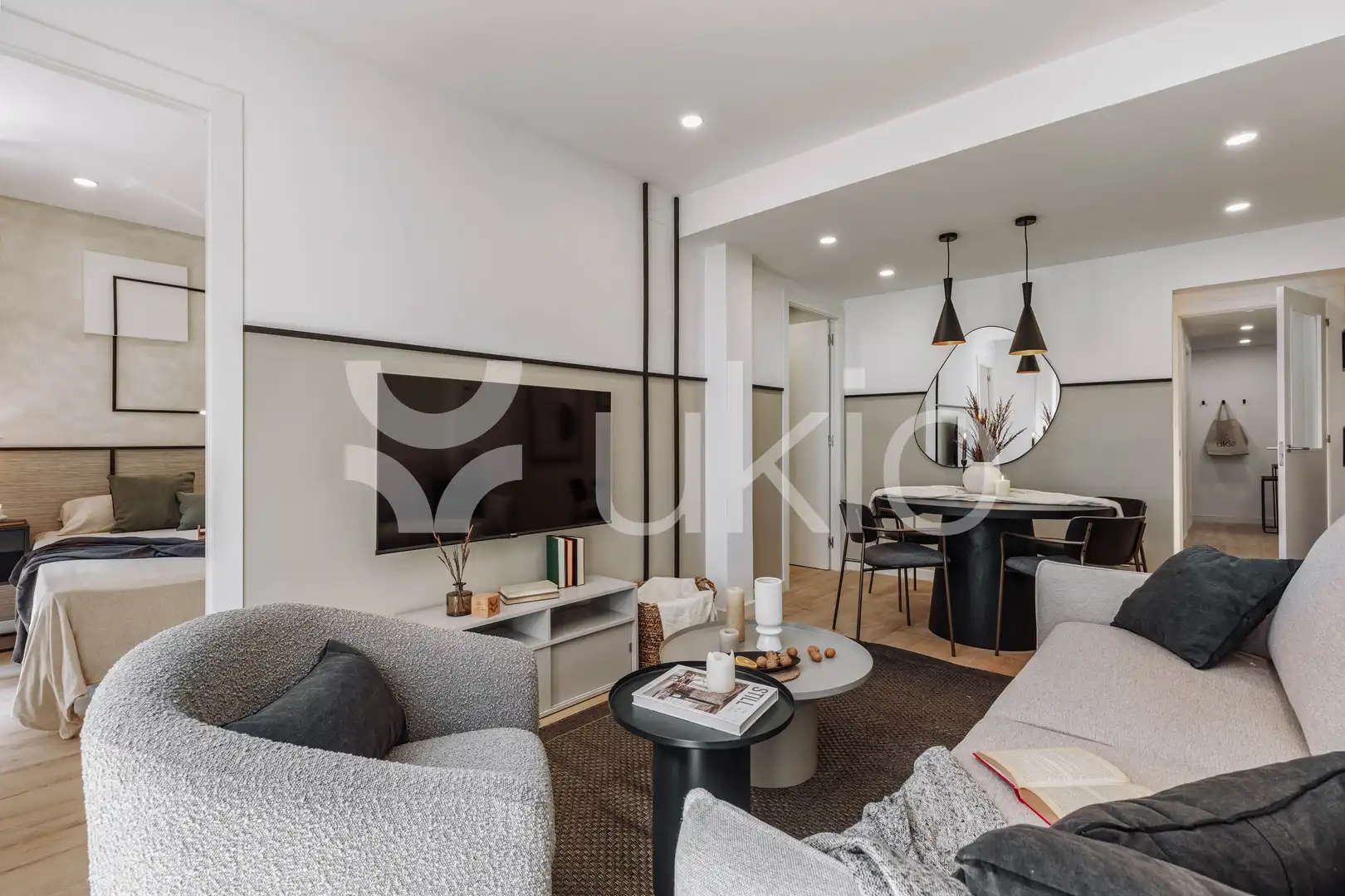 Sala d'estar de Apartament de lloguer en Barcelona amb Aire condicionat, Calefacció i Moblat