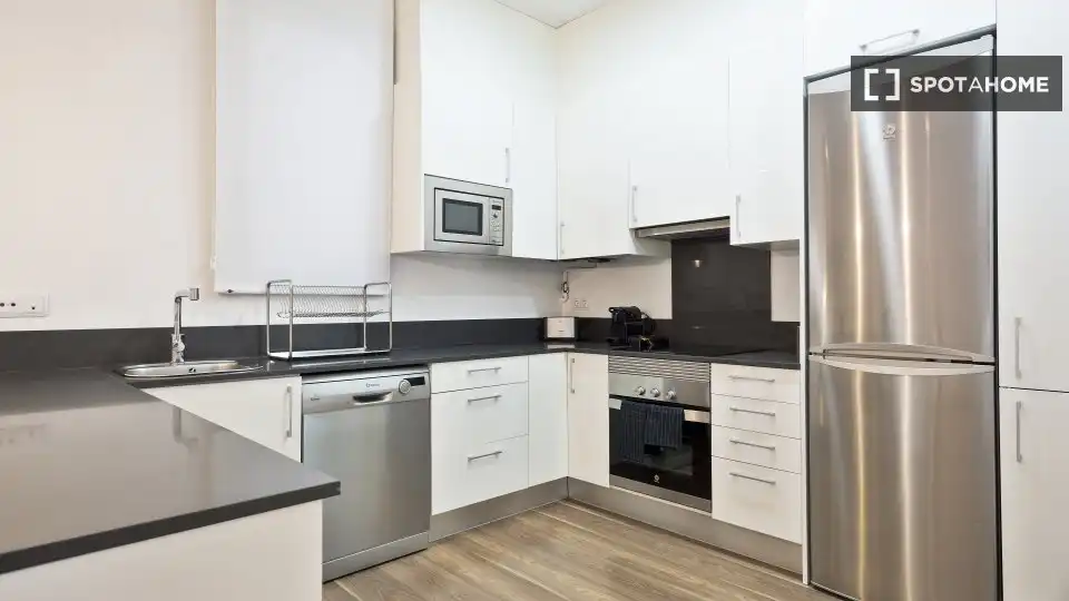 Kitchen of Apartments for share in Barcelona  with Air Conditioner, Heating and Terrace
